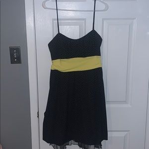 Jolie Yellow/Black & White Polka Dot Dress